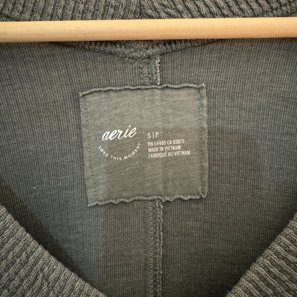 Aerie Oversized Textured V-Neck Sweatshirt - Picture 3 of 3